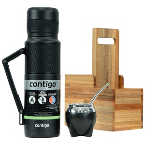 COMBO MATE NEGRO+GUAMPA PAMPA NEGRO+CAJA